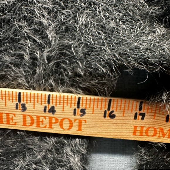 Abercrombie & Fitch Sweater Small Crop Silver Green Fuzzy Crew Fall Trend - Picture 6 of 9